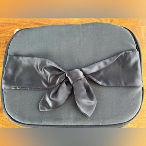 Navy Blue Bow MakeUp Travel Bag